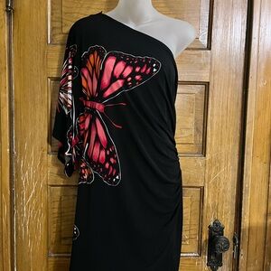 Elegant Black Butterfly Dress